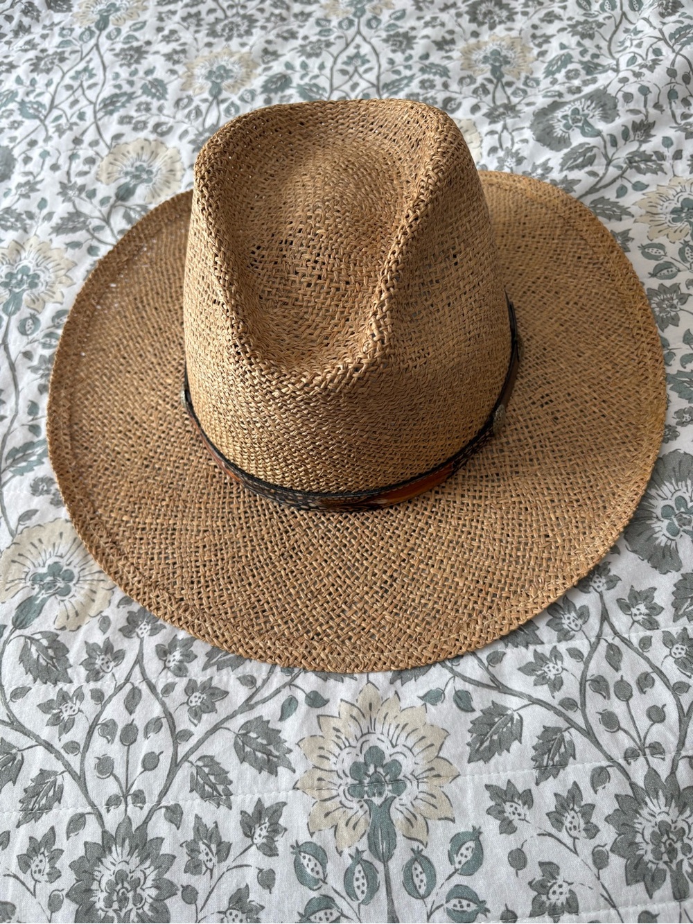 Panama Jack Straw Fedora Hat with Braided Band - Natural